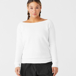 Sponge fleece wide neck sweatshirt
