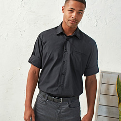 Roll sleeve poplin shirt
