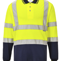 Two-tone long sleeve polo (S279)