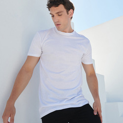 Longline t-shirt with dipped hem