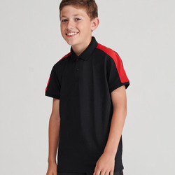 Kids contrast panel polo