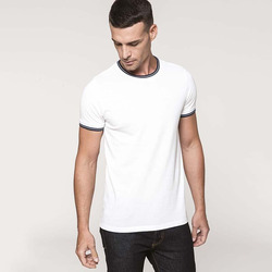 Men's piqué knit crew neck T-shirt