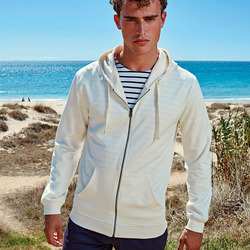 Men's coastal vintage wash loop back zip through hoodie